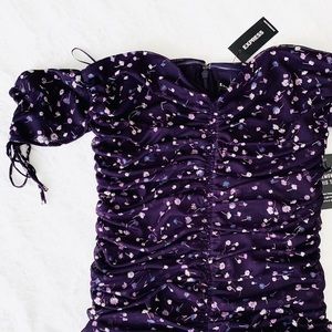 Express // NWT floral ruched off shoulder dress